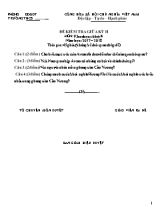 Đề kiểm tra giữa kỳ 2 môn Địa lý Lớp 8 - Năm học 2017-2018